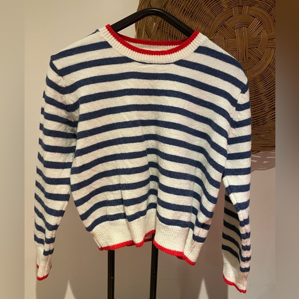 3/$30 Striped Navy and White Sweater